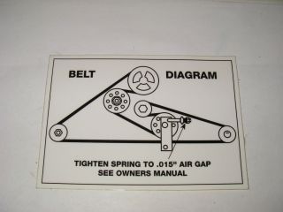 GRAVELY DECAL 40 50 DECK BELT INSTALLATION ORIGINAL NOT A REPRODUCTION