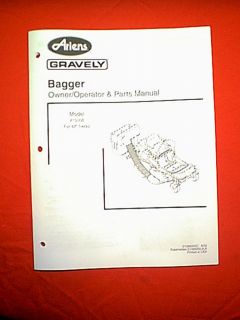  Gravely Zero Turn 42 Mower Bagger Model 815008 Owners with Parts