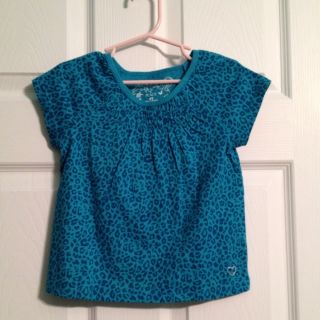Childrens Place Baby Toddler 4T Girls Blue Leopard Cheetah Shirt Top