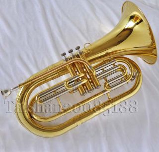  New Gold Brass Marching Baritone Tuba Horn with Case Mouthpiece