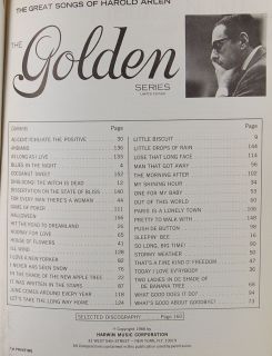 The Great Songs of Harold Arlen Music Song Book 1966 Golden Series 39