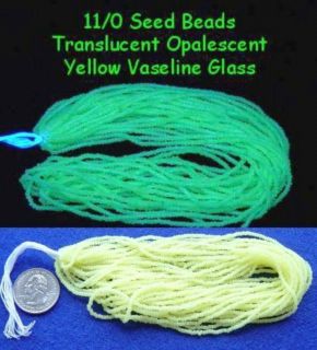 Greasy Yellow Opal VASELINE URANIUM GLASS BEADS 11 0 11 o Seeds Seed
