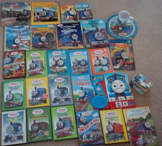 Thomas The Train Friends Lot of 27 DVDs Books Plate Cup Harold