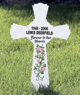 Memorial Cross Roadside Grave Marker Headstone Pet Dog