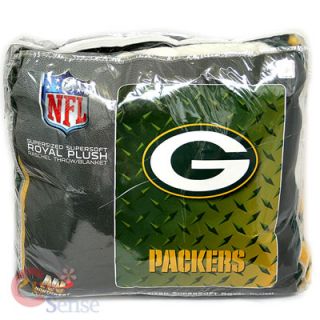 Green Bay Packers Twin Plush Blanket Iron Logo 60x80