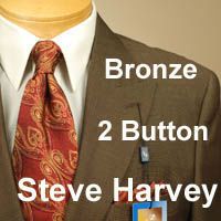 60L Suit Steve Harvey 2 Button Bronze Mens Suit XH77