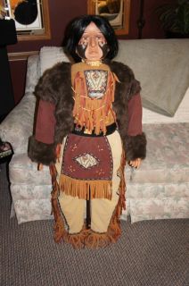 INDIAN DOLL PORCELAIN   GOLDENVALE COLLECTOR DOLL 46 tall HUGE Native