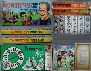 munsters 1965 hasbro picnic board game