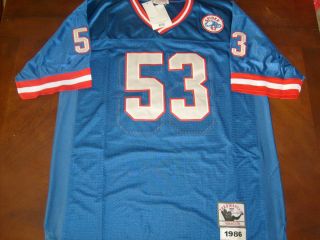 New York Giants Harry Carson 1986 Blue Jersey 2XL Throwback Spider
