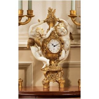 Design Toscano The Cherubs Harvest Clock in Ivory and Antiqued Faux