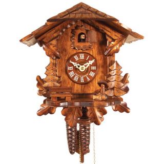 Black Forest Cat Clock with Moving Eyes and Tail