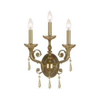 Crystorama Traditional Classic Crystal Candle Wall Sconce in Aged