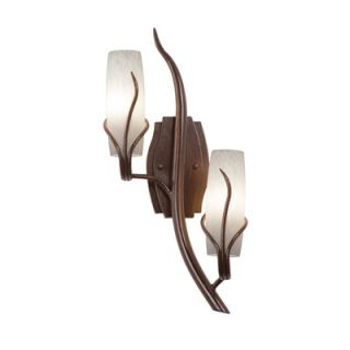 Kalco Napa Two Light Wall Sconce with Snowflake Glass Shade in Golden