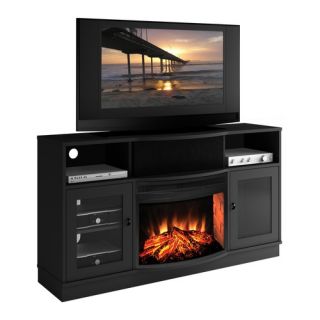 Contemporary 64 TV Stand with Curved Electric Fireplace