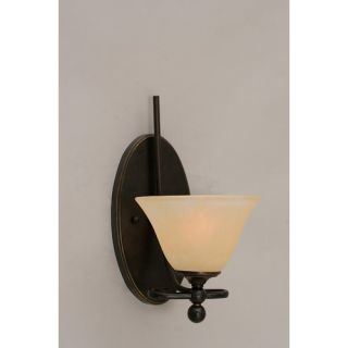 Nuvo Lighting Tapas Wall Sconce with Linen Waffle Glass Shade in Old