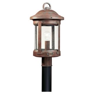 Sea Gull Lighting Classic Outdoor Post Lantern in Polished Brass