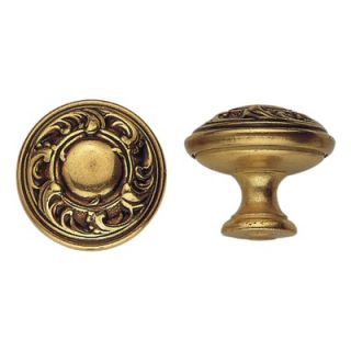 Bosetti Marella Brass 1.18 Round Knob in French Antique Gold