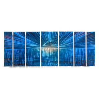  Abstract by Ash Carl Metal Wall Art in Blue   23.5 x 60   SWS00072