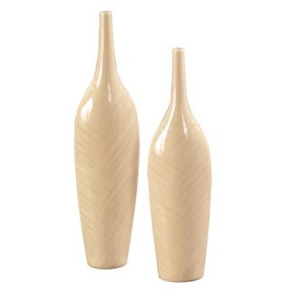 Howard Elliott Crosshatch Detail Ceramic 21 and 24 Tall Vase in