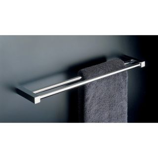 WS Bath Collections Metric 23.6 Double Towel Bar in Polished Chrome