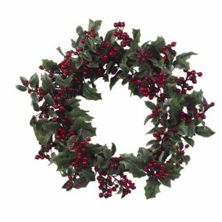 Nearly Natural 24 Holly Berry Wreath