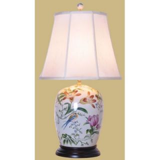 Oriental Furniture 28 Porcelain Lily Ginger Jar Lamp