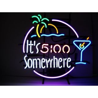 Neonetics Bar and Game Room Its 5 OClock Somewhere Neon Sign   5