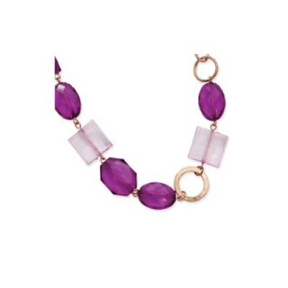 Jewelryweb Rose tone Circles and Purple Crystal Beaded 32