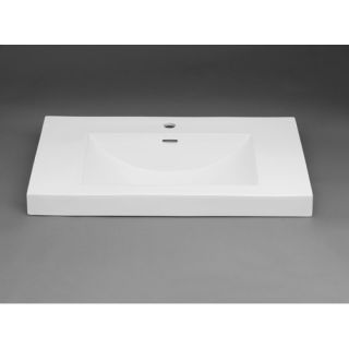 32 Ceramic Rectangle Bathroom Sink with Overflow