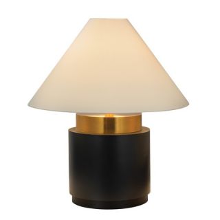 Tondo Basso 34 Four Light Table Lamp in Natural Brass and Black