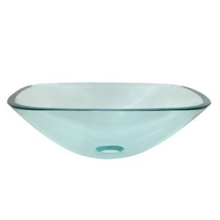 Elements of Design Square Temper Glass Vessel Sink in Clear