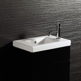 Bissonnet Area Boutique Logic 45 Ceramic Bathroom Sink in White