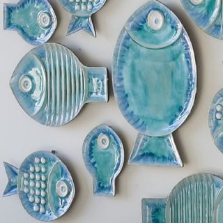 Global Views Blue Fish Plate Wall Décor