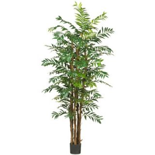 Nearly Natural Silk Bamboo Palm Tree in Green