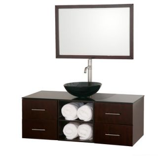 Wyndham Collection Abba 48 Wall Mounted Bathroom Vanity Set in