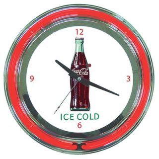 Trademark Global Coca Cola Ice Cold Bottle Neon Clock   Coke 1400 v8