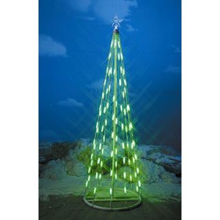 Homebrite Solar String Light Christmas Cone Tree in Green