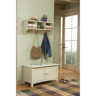Alaterre Shaker Cottage Entryway Storage Bench and Coat Hooks