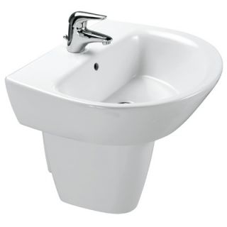 Bissonnet Jazz 50 Porcelain Bathroom Sink with Overflow in White