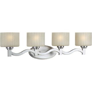  Light with Umber Linen Glass Shade in Brushed Nickel   5388 04 55