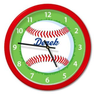 Olive Kids Baseball Personalized Clock   OR BASE 002