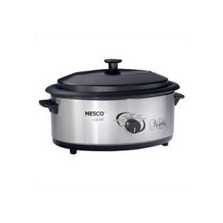 Nesco 6 Qt. Roaster Oven w / Porcelain Cookwell in Stainless Steel