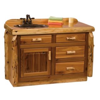 Traditional Cedar Log 48 Bathroom Sink Vanity