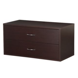 Foremost Modular Storage Large Two Drawer Cube in Espresso