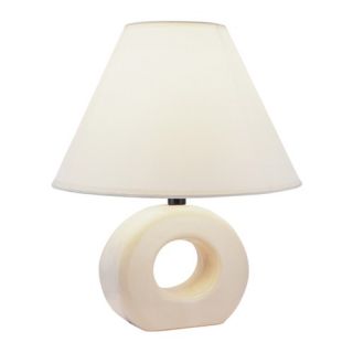 Ceramic Table Lamp with Marbled Base in Ivory