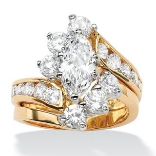 Palm Beach Jewelry Marquise Cut Cubic Zirconia Wedding Ring Set