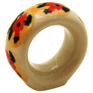 Polish Pottery Napkin Ring   Pattern DU70   989 DU70