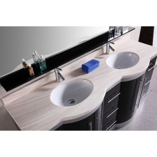 Design Element Jasper 72 Double Sink Vanity Set with Travertine Stone