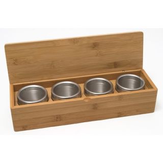 Bamboo Storage Box with Four Containers