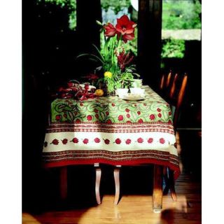 Couleur Nature Crocus Red Green 90 Tablecloth  